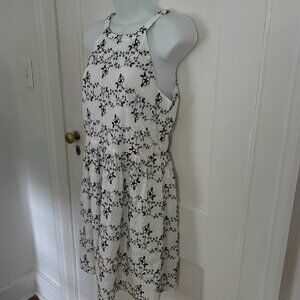 LOFT White and Black Eyelet Dress, All Cotton. Size S, NWT